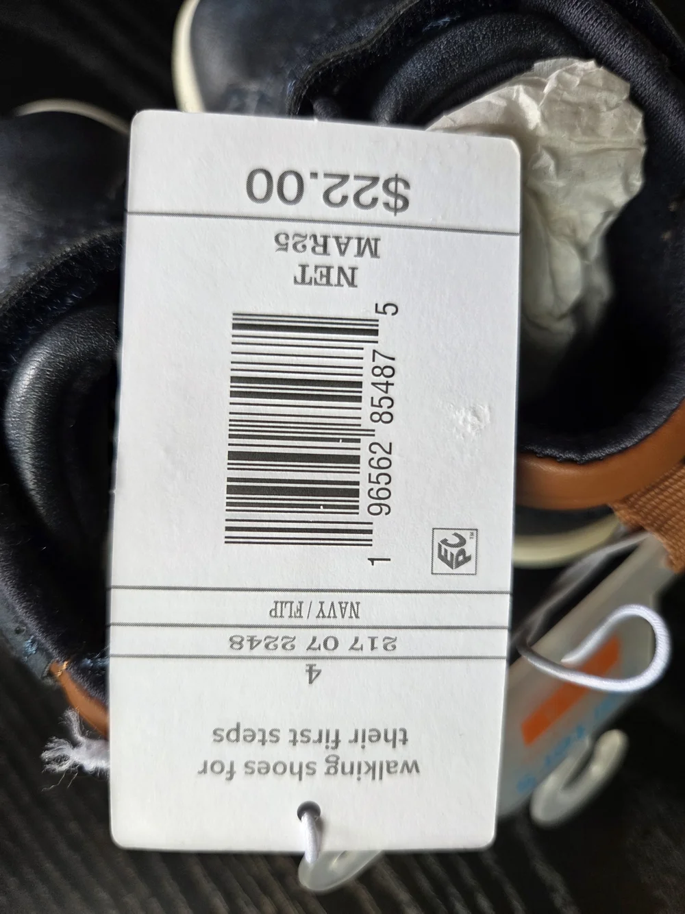 Carter's Size 4 Navy Velcro Casual Shoes